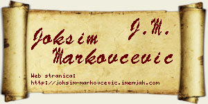 Joksim Markovčević vizit kartica